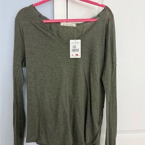 We The Free Sage Green Long Sleeve Top